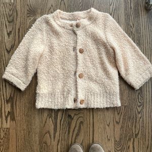 Anthropologie HWR Cardigan Mohair Blend Sweater Fox Print Lining Boucle Sz M